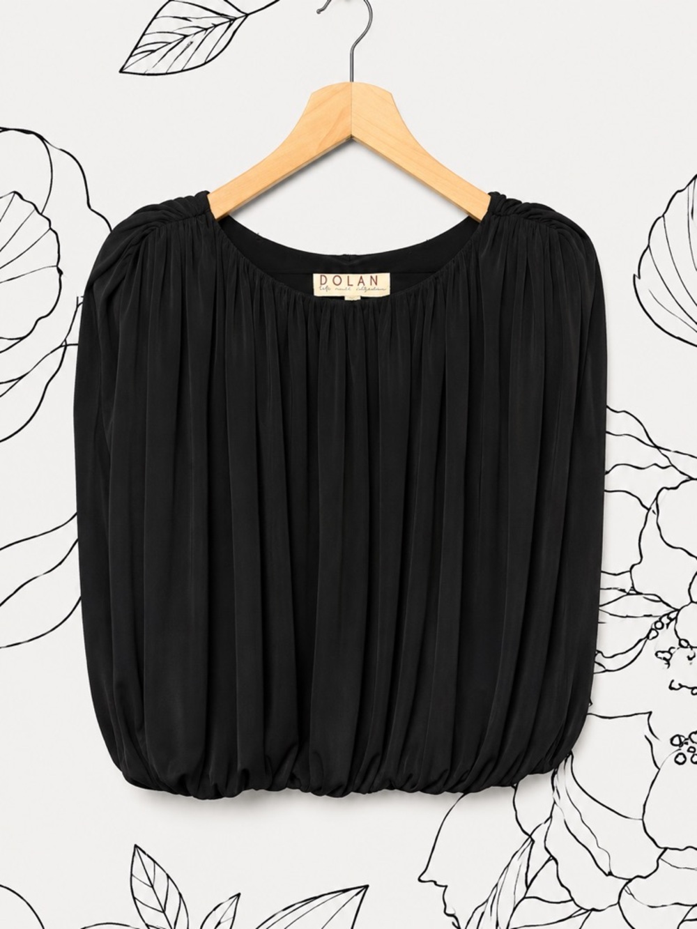 dolan Black Pleated Balloon Drape Tank Blouse (266)